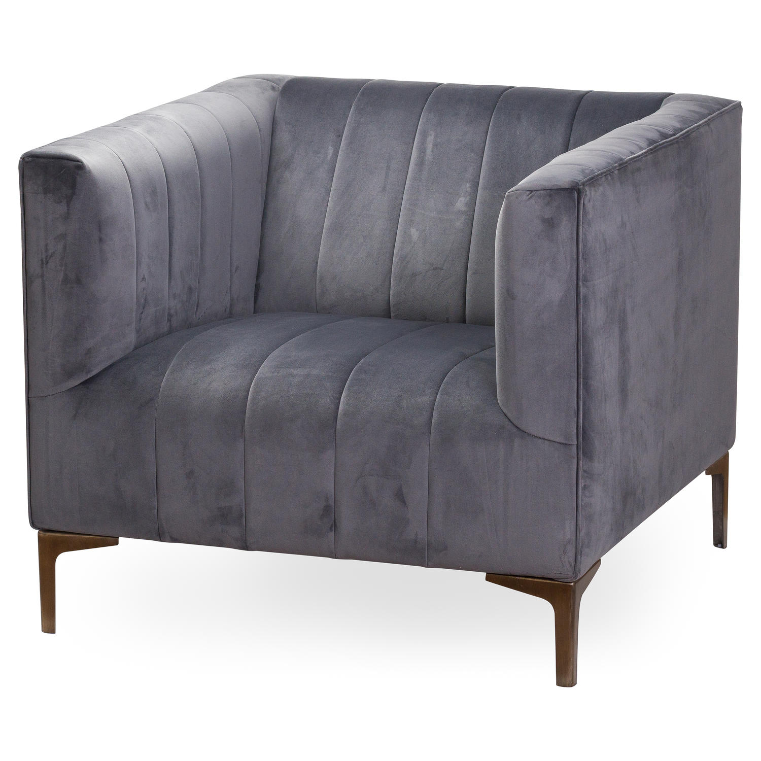 Emily Armchair - Grey Velvet